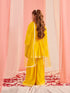 Girls Floral Embroidered Empire Thread Work Kurta With Sharara & With Dupatta (SHA-YELLOWCHIKANKARI)