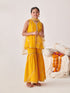 Girls Printed Regular Sequinned Kurta With Sharara With Dupatta (SHA-YELLOWLEHERIYASEQ)