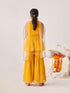 Girls Printed Regular Sequinned Kurta With Sharara With Dupatta (SHA-YELLOWLEHERIYASEQ)