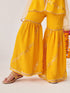 Girls Printed Regular Sequinned Kurta With Sharara With Dupatta (SHA-YELLOWLEHERIYASEQ)