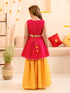Girls Printed Regular Pure Cotton Kurta With Skirt (SHA-YELLOWLUREX)
