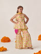 Girls Floral Printed Regular Kurta With Sharara & With Dupatta (SHA-YELLOWMGJAAL)