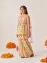 Girls Floral Printed Regular Kurta With Sharara & With Dupatta (SHA-YELLOWMGJAAL)
