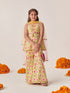 Girls Floral Printed Regular Kurta With Sharara & With Dupatta (SHA-YELLOWMGJAAL)