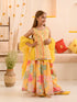 Girls Floral Printed Kurta with Sharara & With Dupatta (SHA-YELLOWSEQ)