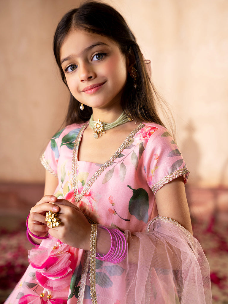 Pspeaches 3-Piece Peach Color Flex Kurta & Sharara With Dupatta (SHA25005501)