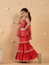 2-Piece Red Coloured Kurta And Sharara Set (SHA25005902)