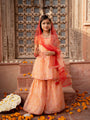 Pspeaches 3-Piece Peach Color Organza Kurta & Sharara With Dupatta (SHA25011006)