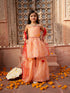 Pspeaches 3-Piece Peach Color Organza Kurta & Sharara With Dupatta (SHA25011006)