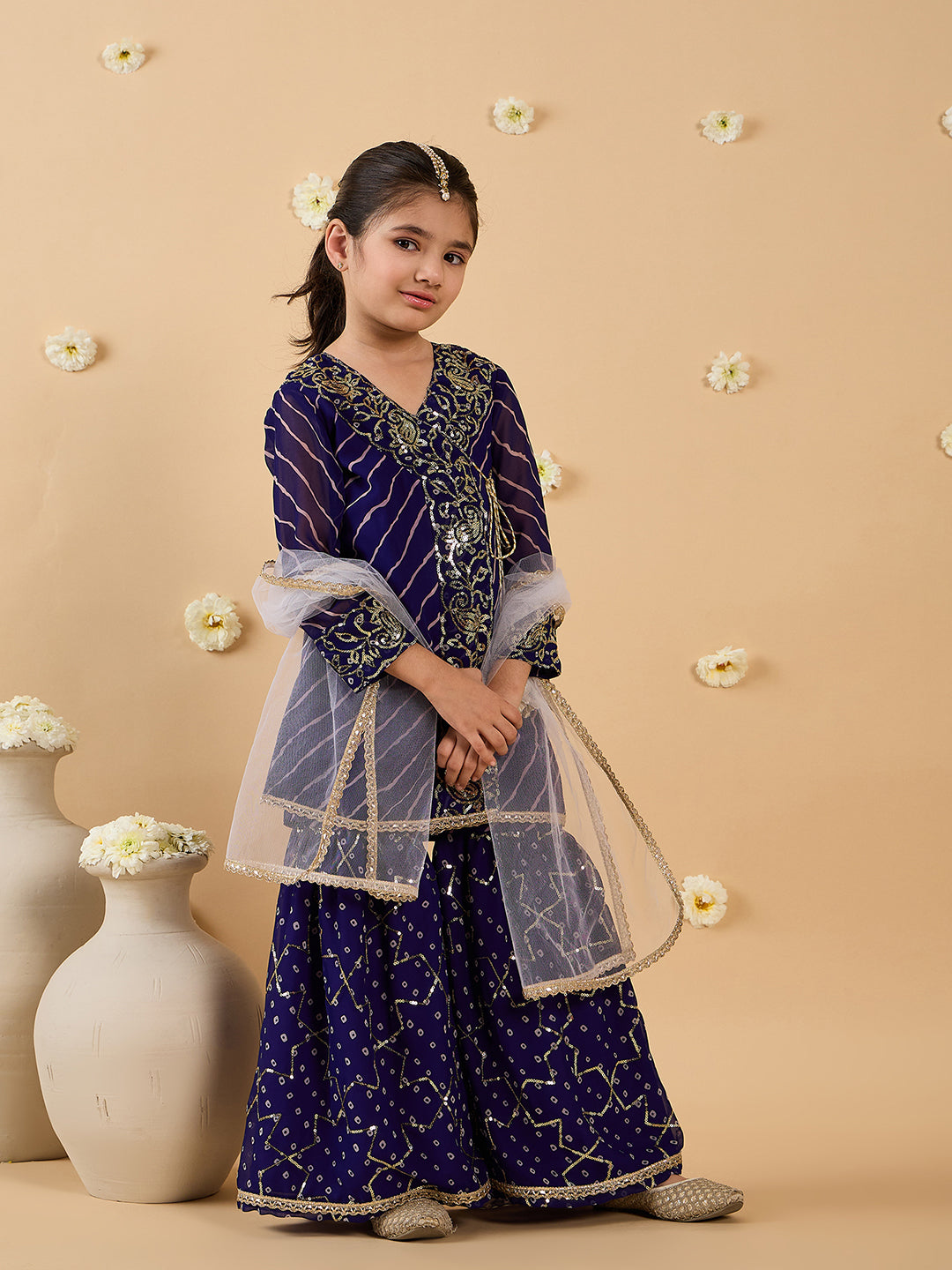 3-Piece Voilet Sharara Set And Dupatta (Sha25014508)