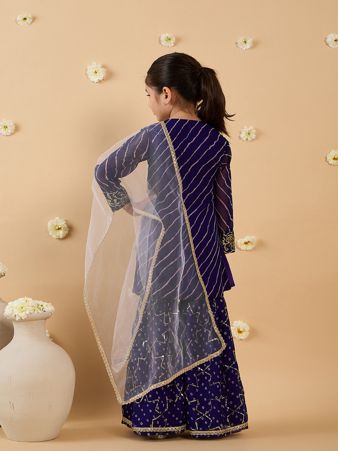 3-Piece Voilet Sharara Set And Dupatta (Sha25014508)