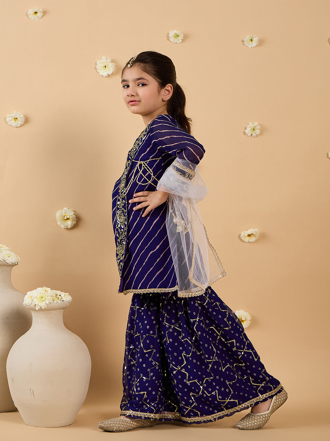 3-Piece Voilet Sharara Set And Dupatta (Sha25014508)