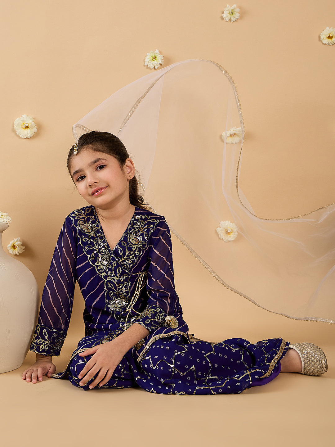 3-Piece Voilet Sharara Set And Dupatta (Sha25014508)