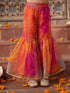 Pspeaches 3-Piece Magenta Color Cotton Kurta & Organza Sharara With Dupatta (SHA25014809)