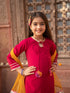 Pspeaches 3-Piece Magenta Color Cotton Kurta & Organza Sharara With Dupatta (SHA25014809)