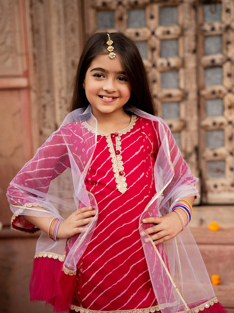 Pspeaches 3-Piece Magenta Color Georgette Kurta & Sharara With Dupatta (SHA25015010)