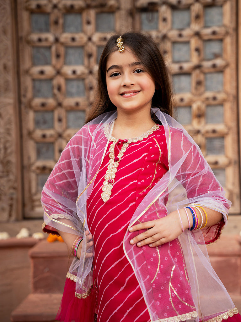 Pspeaches 3-Piece Magenta Color Georgette Kurta & Sharara With Dupatta (SHA25015010)