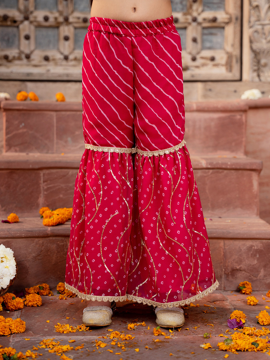 Pspeaches 3-Piece Magenta Color Georgette Kurta & Sharara With Dupatta (SHA25015010)