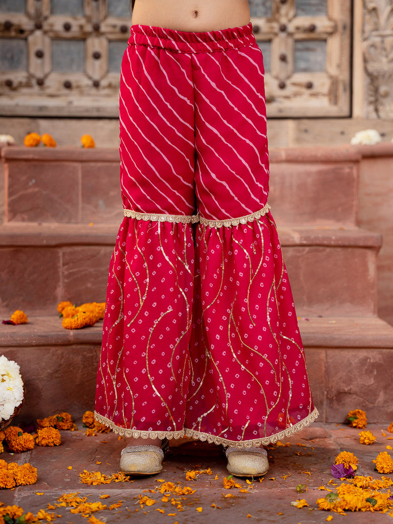 Pspeaches 3-Piece Magenta Color Georgette Kurta & Sharara With Dupatta (SHA25015010)