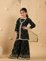 Bottle Green Georgette Sharara Set With Dupatta (Sha25015111)