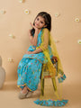 3-Piece Blue Sharara Set With Dupatta (Sha25017319)