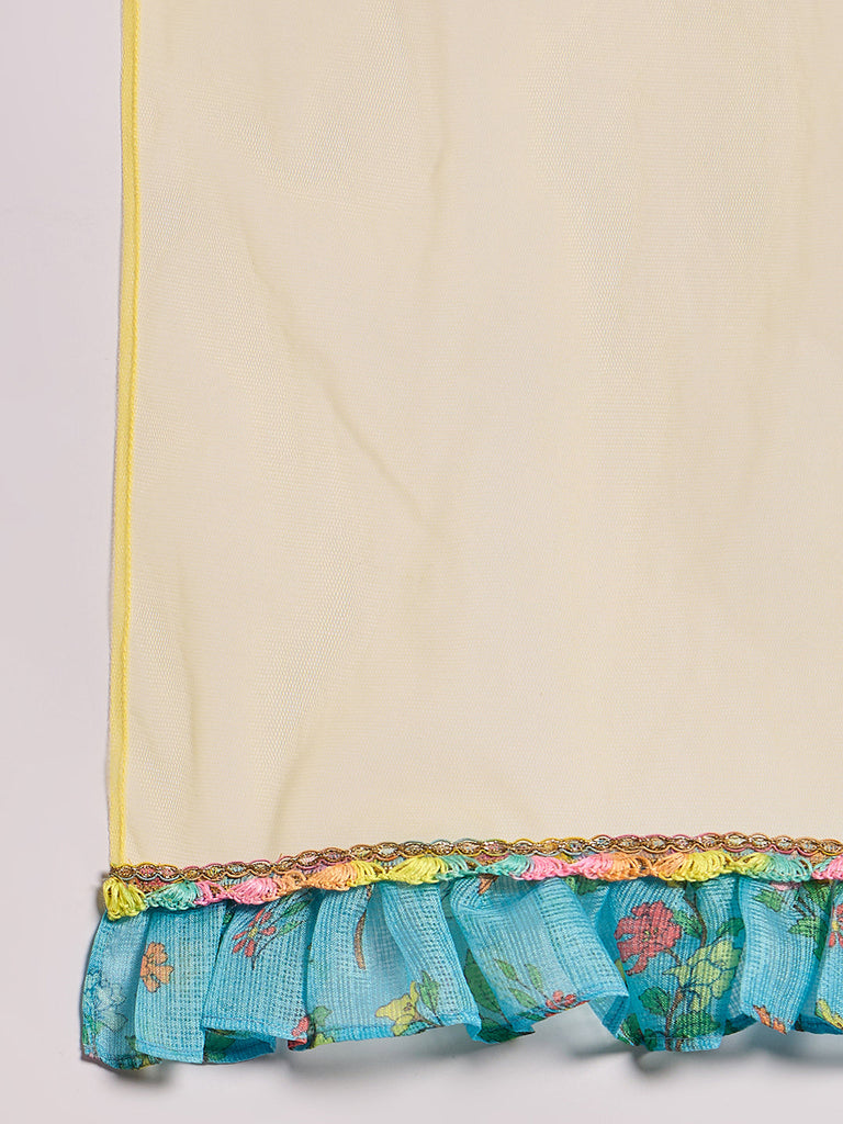 3-Piece Blue Sharara Set With Dupatta (Sha25017319)