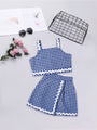 2-Piece Blue Cotton Top & Skirt Set (SK25008807)