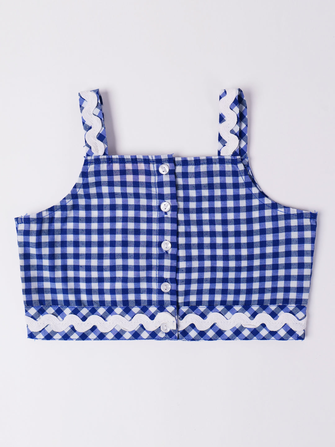 2-Piece Blue Cotton Top & Skirt Set (SK25008807)