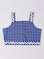 2-Piece Blue Cotton Top & Skirt Set (SK25008807)