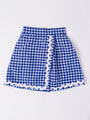2-Piece Blue Cotton Top & Skirt Set (SK25008807)