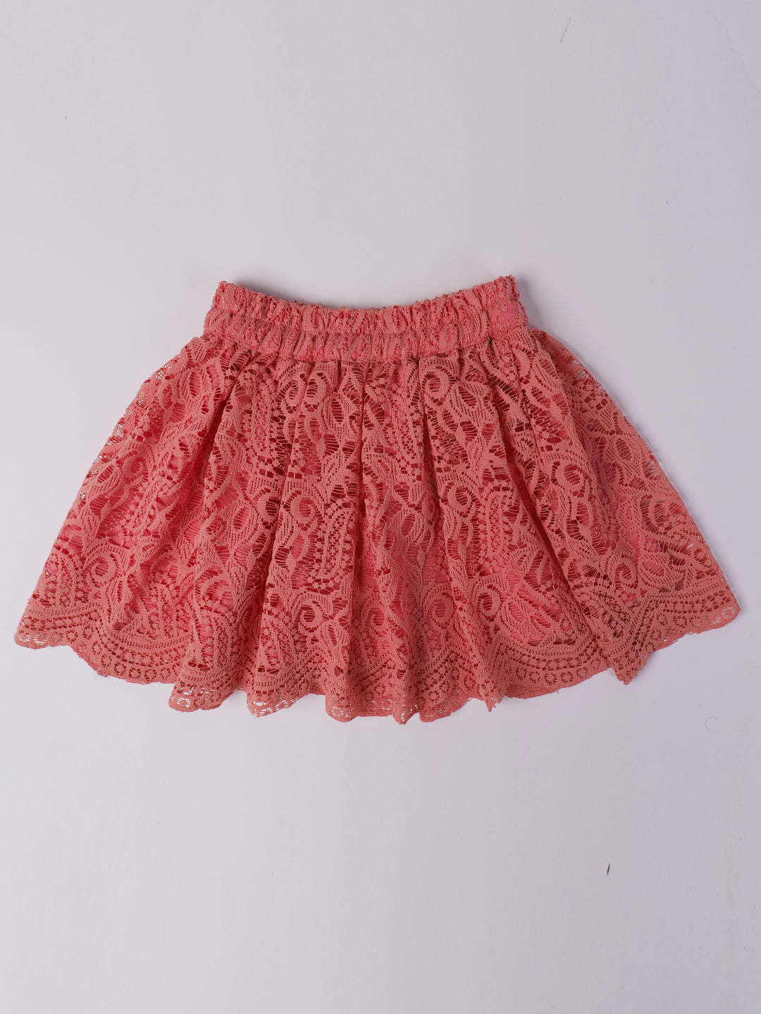 2-Piece Cream Crosia Top & Skirt Set (Sk25009708)