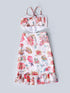 Off-White Chiffon Top And Skirt Set (Sk25014110)