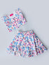Multicolor Printed Cotton Top And Skirt Set (Sk25017811)
