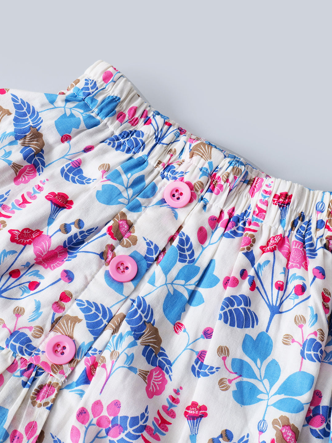 Multicolor Printed Cotton Top And Skirt Set (Sk25017811)