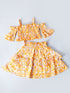 Pspeaches 2-Piece Orange Color Rayon Top & Skirt Set (SK25020013)