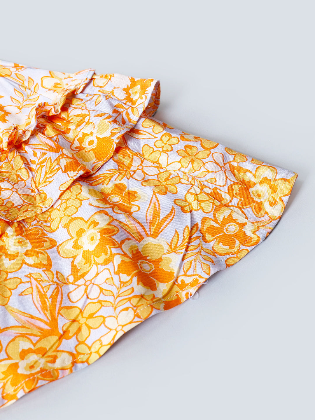 Pspeaches 2-Piece Orange Color Rayon Top & Skirt Set (SK25020013)