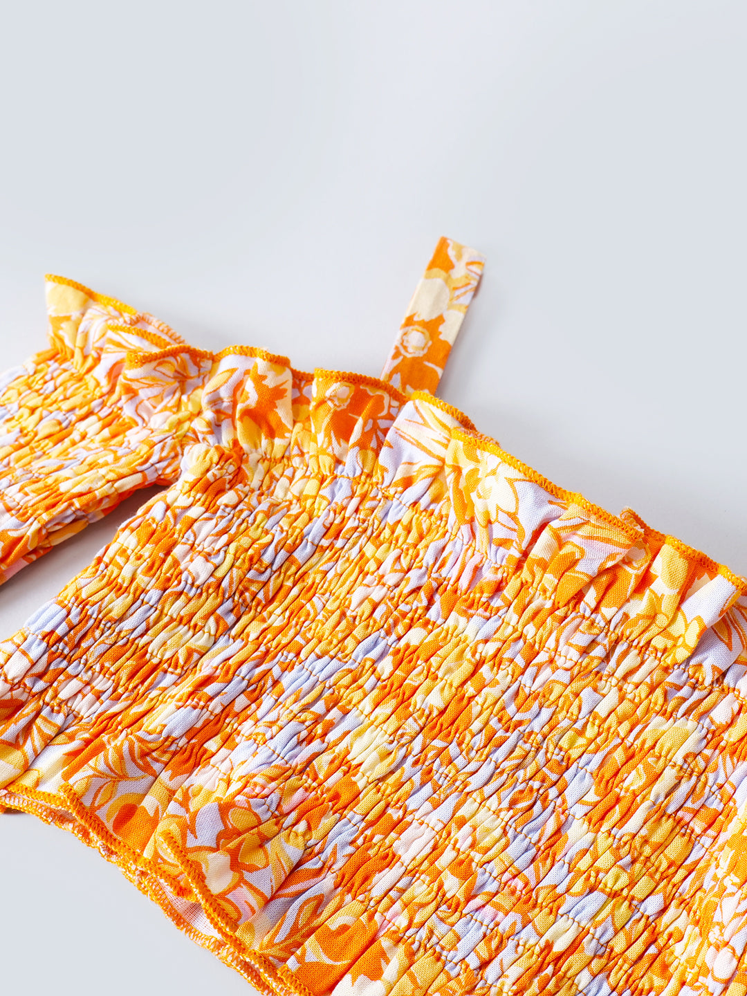 Pspeaches 2-Piece Orange Color Rayon Top & Skirt Set (SK25020013)