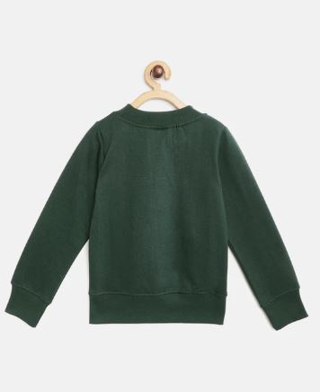 Pspeaches Girls Green Unicorn Printed Sweatshirt (SW-GREEN UNICORN)
