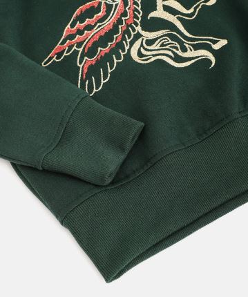 Pspeaches Girls Green Unicorn Printed Sweatshirt (SW-GREEN UNICORN)