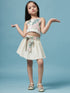 Girls Printed Sleeveless Top with Skirt (sk-beachlace)