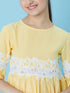 Girls Lace Insert Cotton Peplum Top (t-lemonpep)