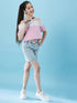 Girls Cold-Shoulder Sleeves Cotton Crop Top (t-pinklace)