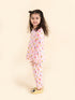 Pspeaches Girls Pink Blue Ice Cream Print Pure Cotton Night Suit (NW-PIN ICECREAM)