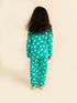 Pspeaches Girls Green White Bird Printed Night Suit (NW-GREEN BIRD)
