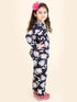 Pspeaches Girls Navy Blue White Printed Night Suit Nw-Unicorn Blue-2 (NW-UNICORN BLUE)