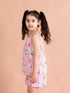 Girls Pink & White Printed Cotton Night suit (NW-Pinkgreen)