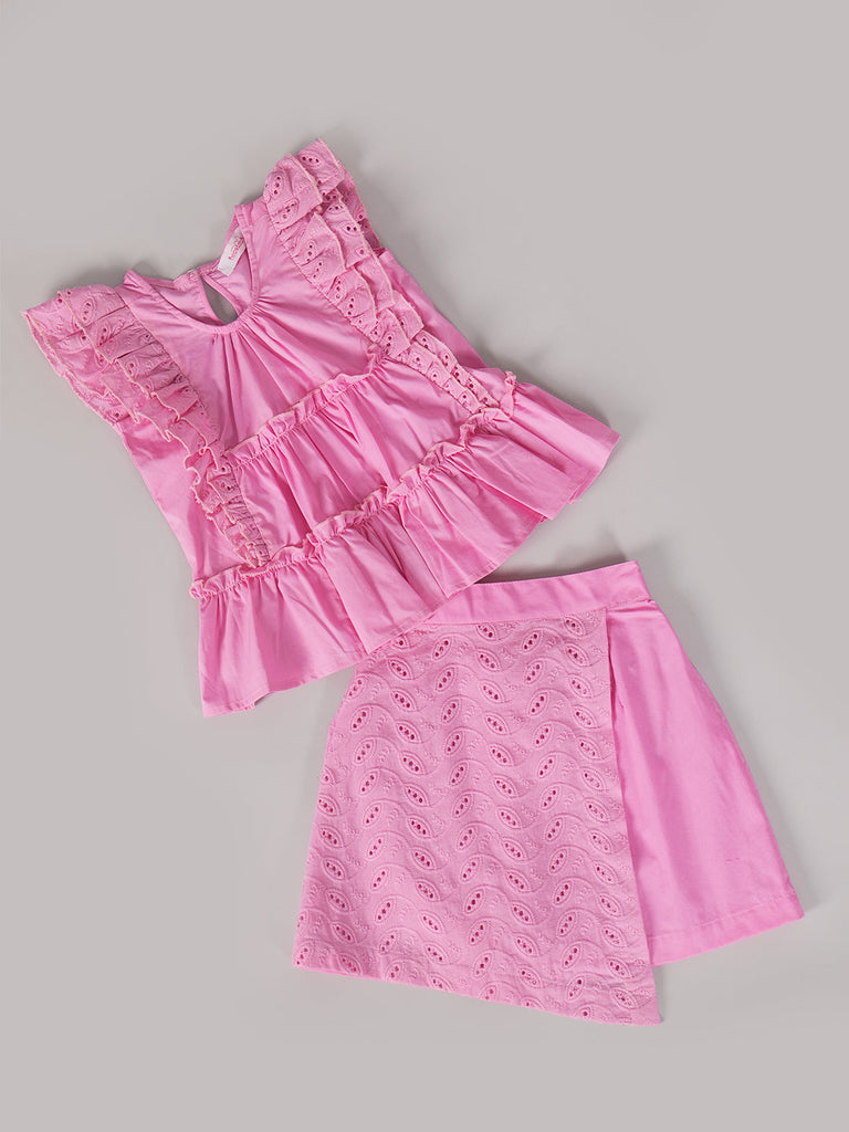 Pspeaches 2-Piece Purple Cotton Top & Short Set (T25005102)