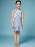 Girls Self Design A-Line Knee length Round neck Sleeveless Casual Wear Dress (d-chamblace)