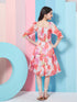 Girl's Floral Print Puff Sleeve Chiffon Fit Flare Dress Effortlessly Stylish Perfect for Every Occasion (d-digitalchiff)
