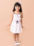 White Printed Fit & Flared Dress (d-flamingo)